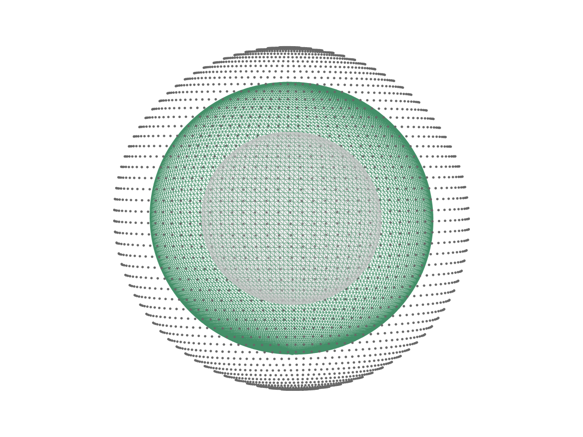 Abstrakte grüne Kugelgrafik, die Struktur, Verbindung und Systemdenken visualisiert.
